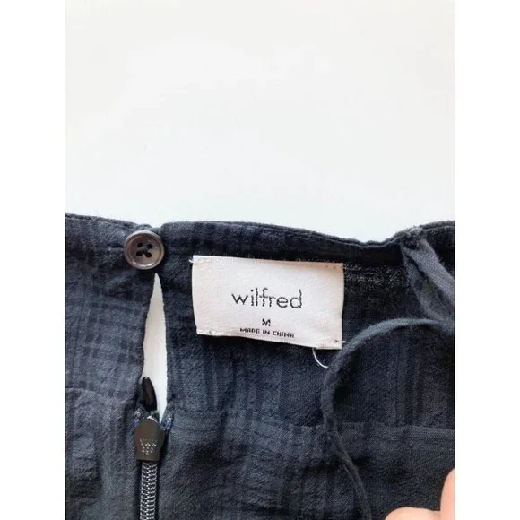 Aritzia WILFRED Pursuit Black Plaid Gauze V-Neck Twist Camisole Tank Top, Size M - Picture 10 of 16